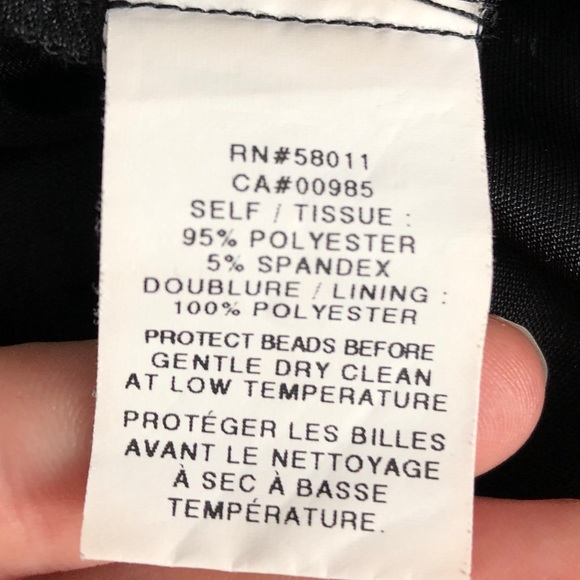 David Meister Long Sleeve Front Slit Dress with Beading on the Front - Picture 9 of 9